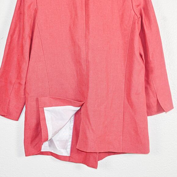 EMERSON FRY Women's Double Breasted Blazer Jacket in Pink Linen size 12 - Picture 9 of 11